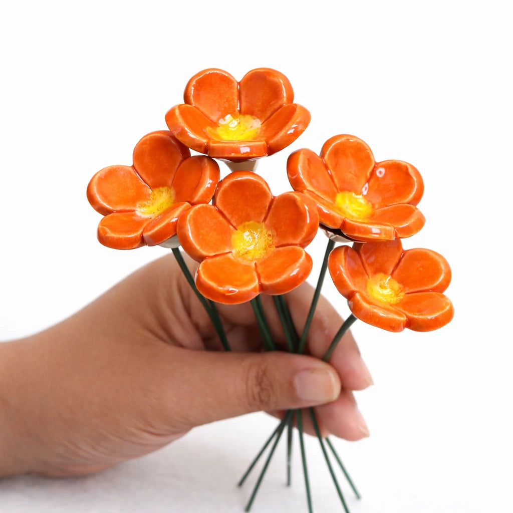 Orange Ceramic Flower