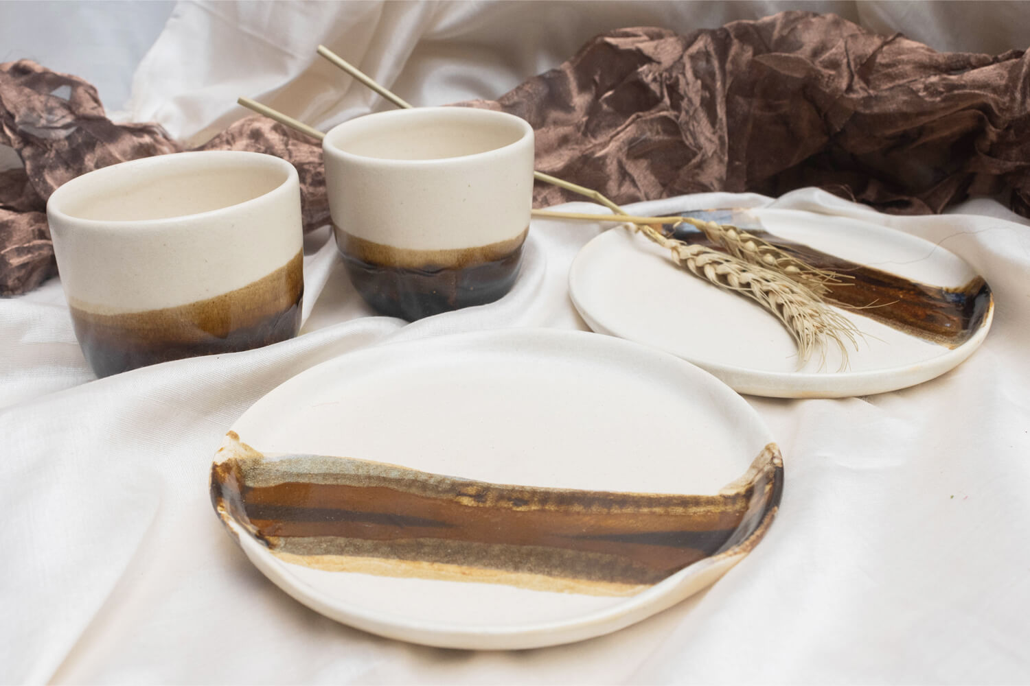 Elegant Half & Half Tea Set: Luxury Ceramic Cup & Saucer