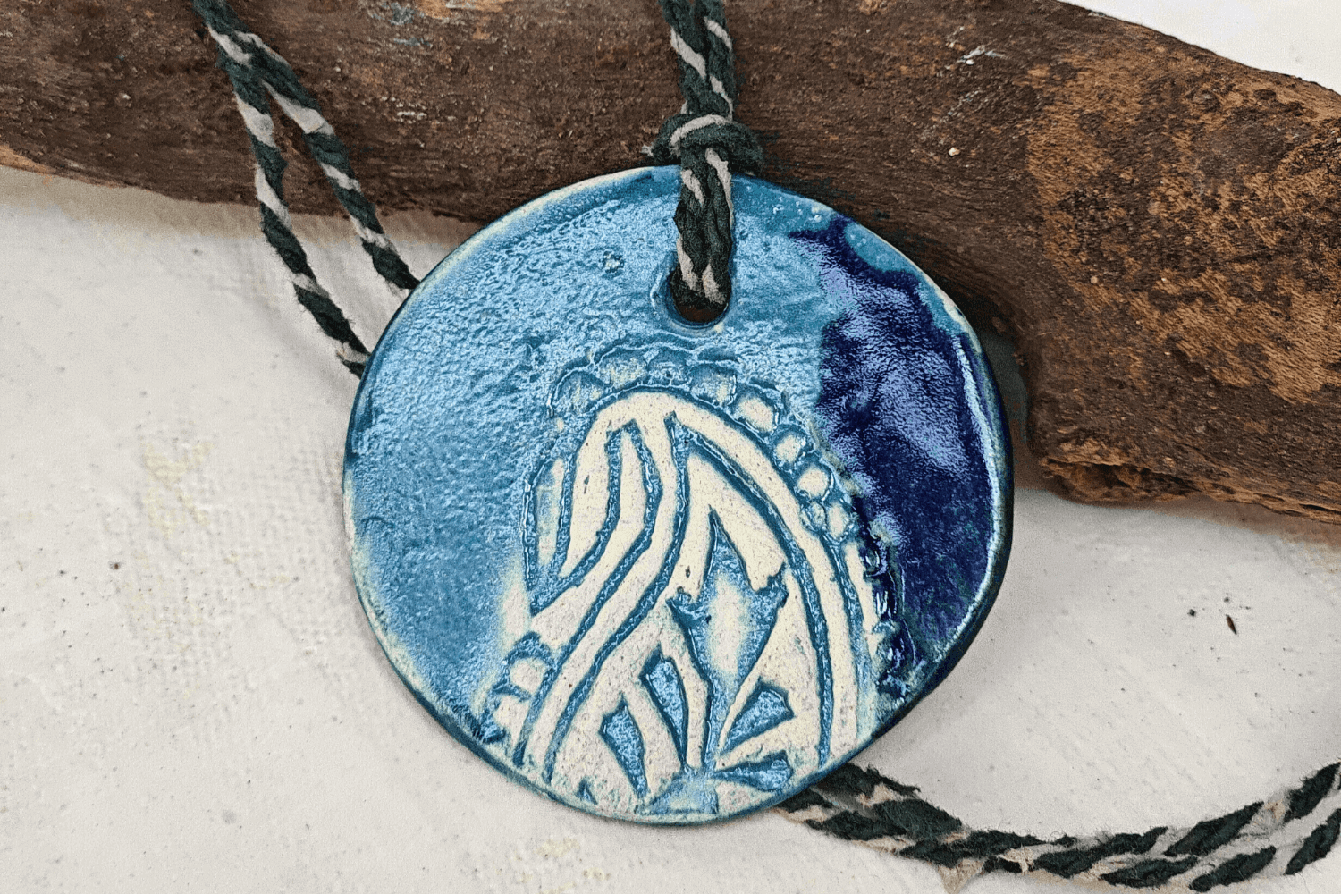 Boho Style Round Ceramic Necklace