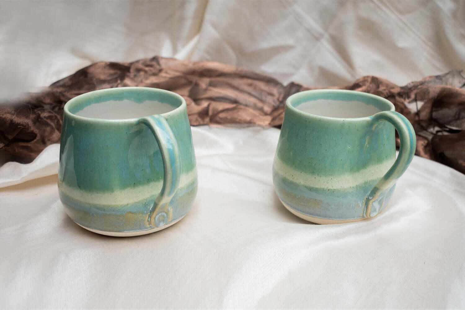 Blue Green Ceramic Mug Set of 2| Earthan