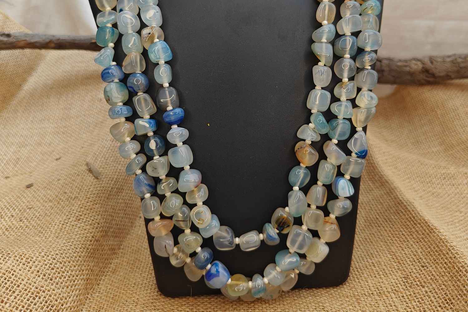 Clear Gemstone Bead Necklace | Natural Quartz Crystal Adjustable Healing Jewelry