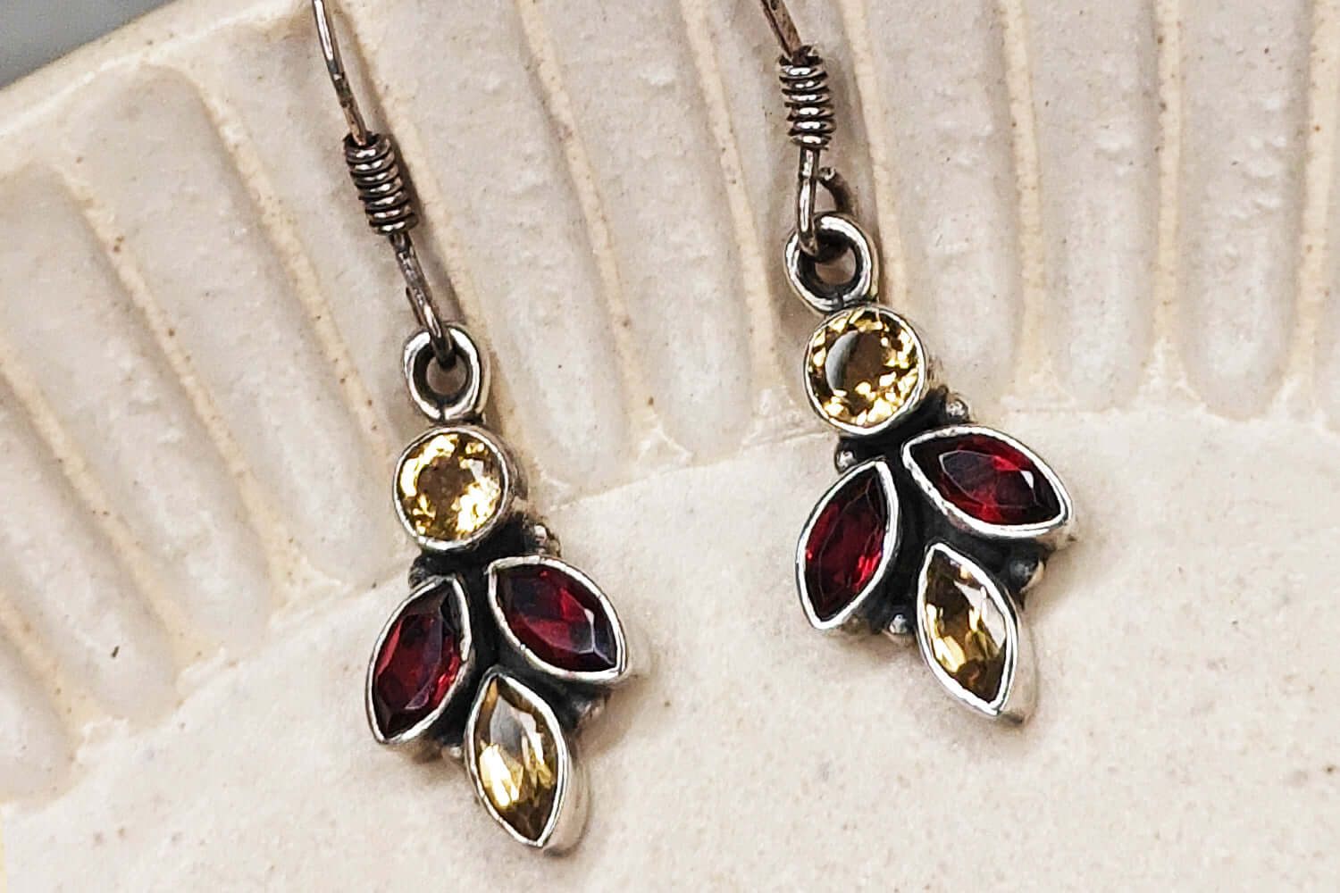 925 Sterling Silver Multi Stone Earrings