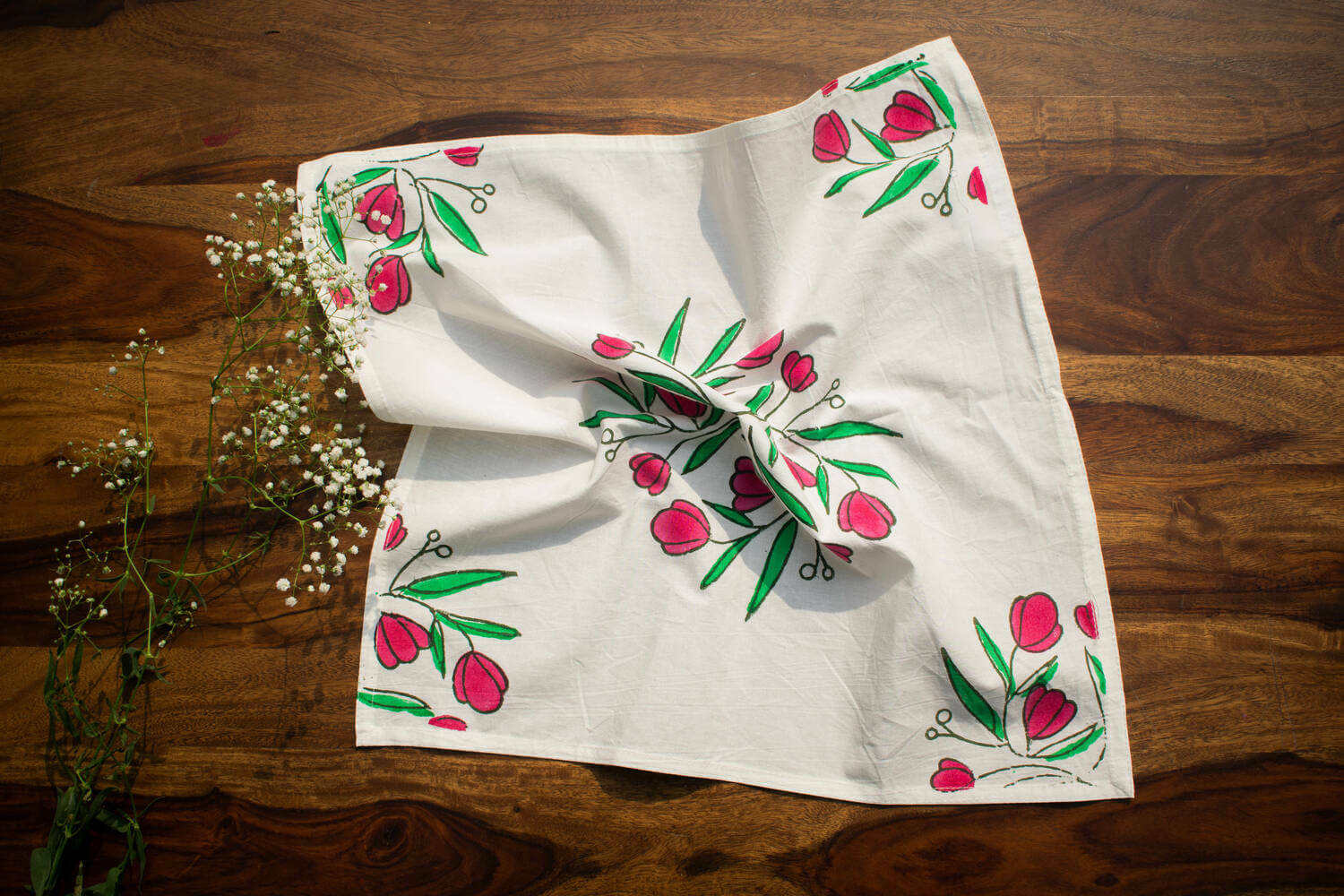 Kand Pushp- Hand block printed table cotton napkins | Earthan