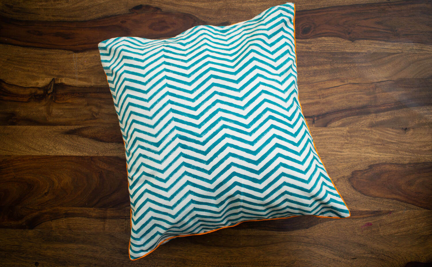 Cycle Rickshaw - Hand block printed cotton cushion covers | Earthan