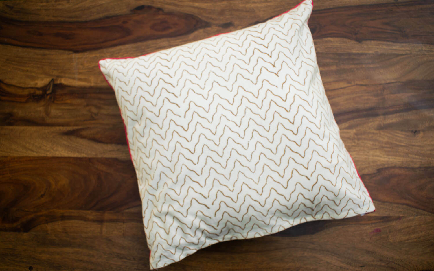 Dhwani Mrdangam - Hand block printed cotton cushion cover  | Earthan