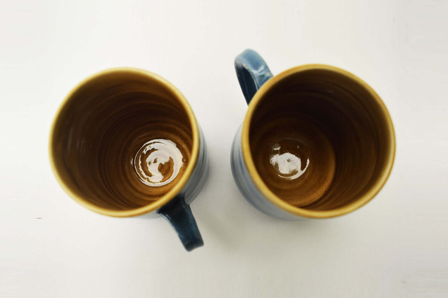 Blue Leaf Ceramic Coffee Mug Set of 2 | Earthan