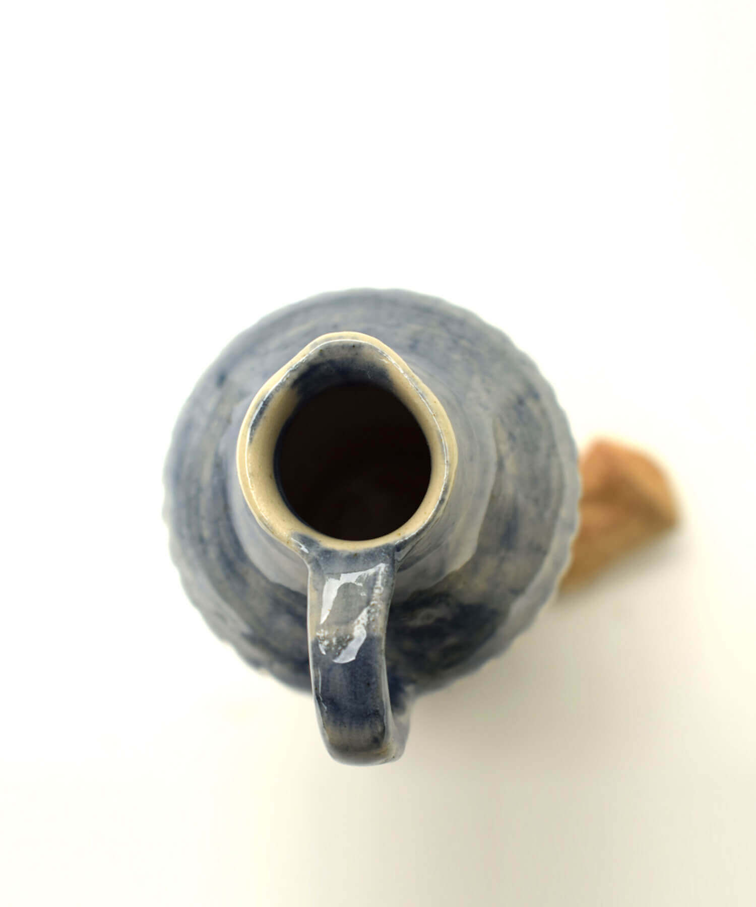 Rustic Hand-carved Ceramic Oil Bottle | Earthan