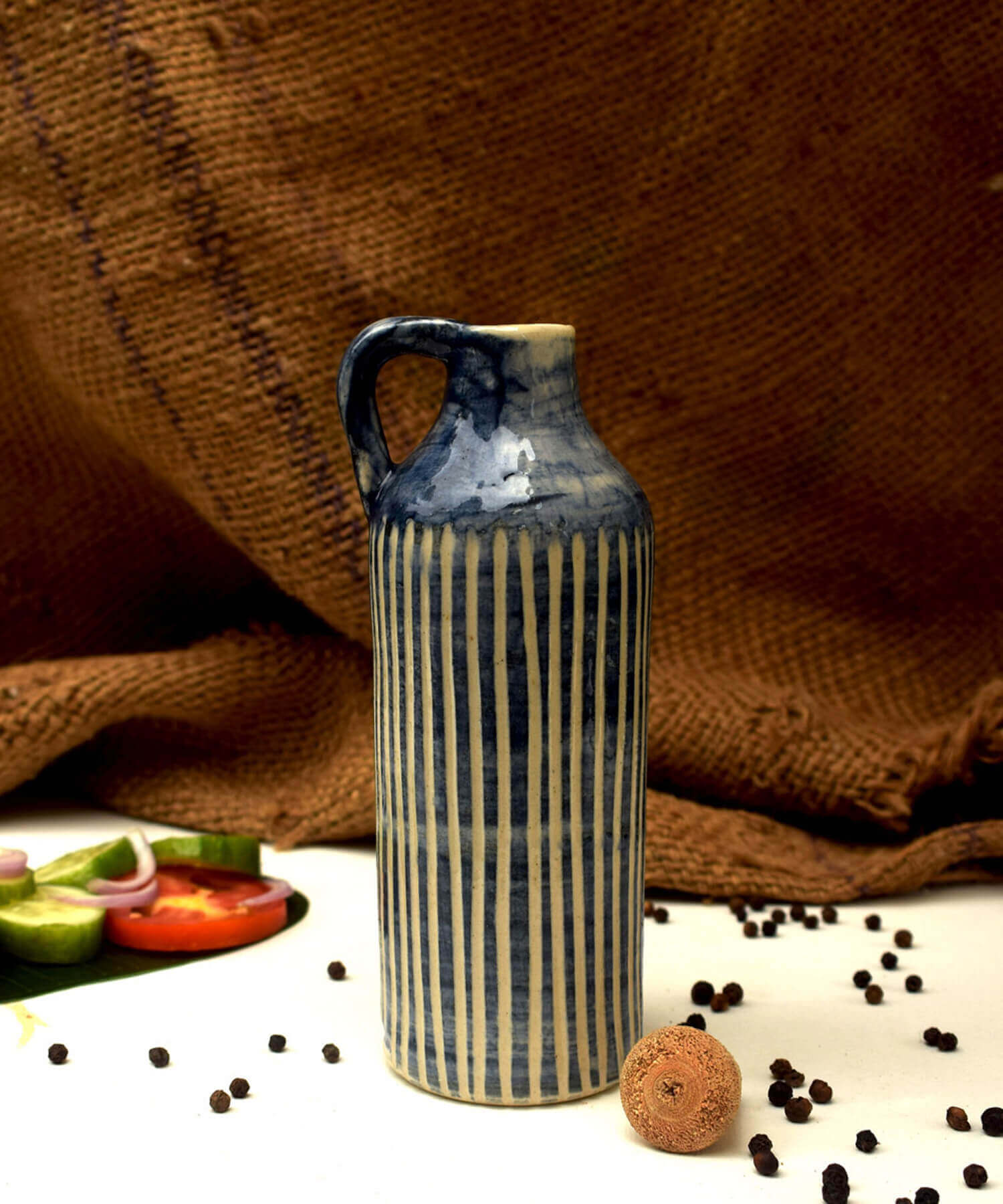 Hand-carved Ceramic Oil Bottle | Earthan