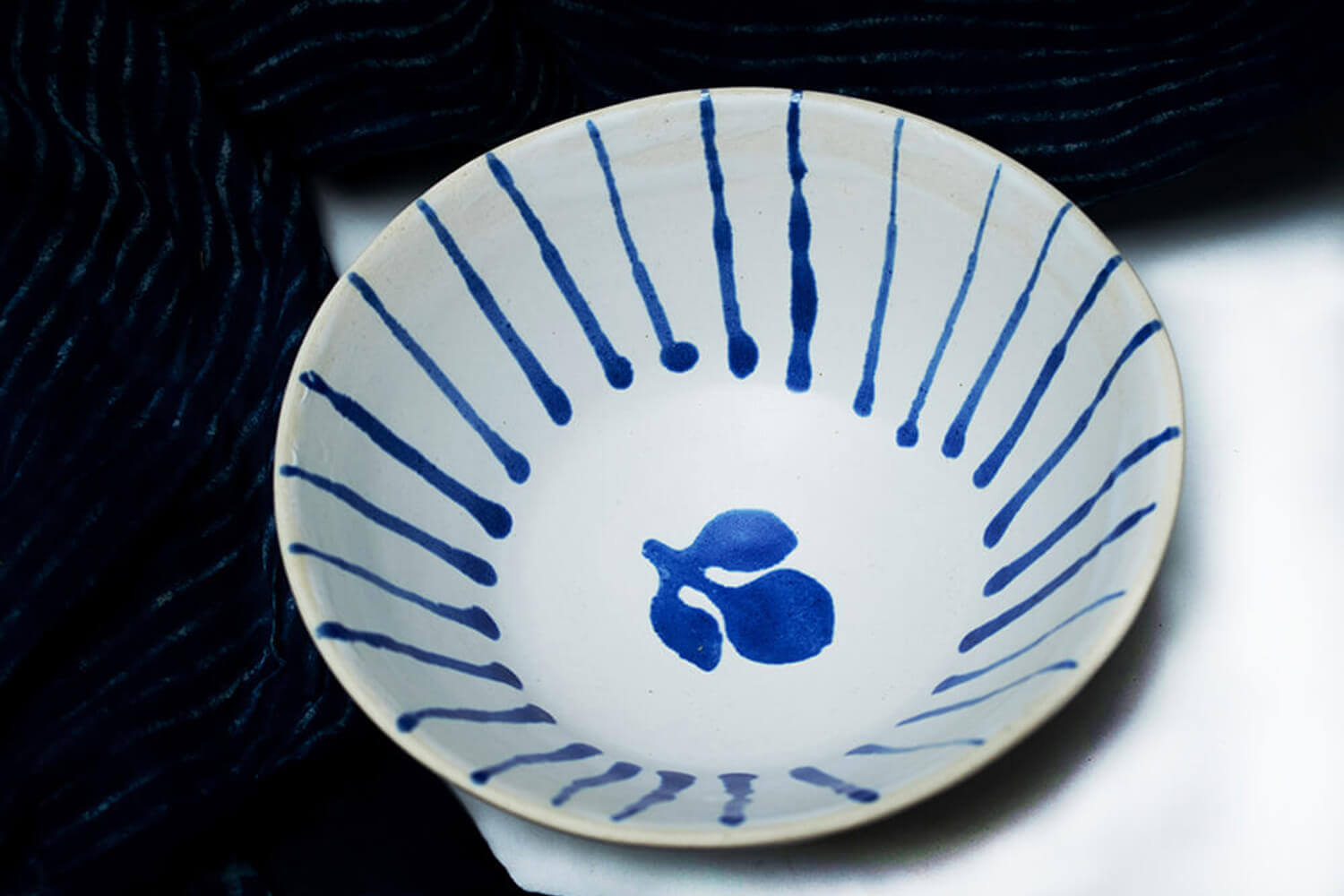 Blue Hand Painted Pasta Bowl | Earthan
