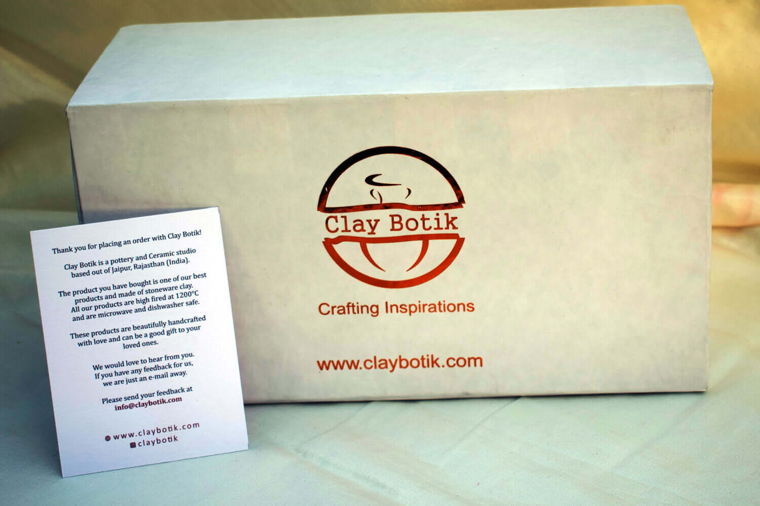 Thumb impression Blue Ceramic Tea Cup with box- set of 2 | Earthan