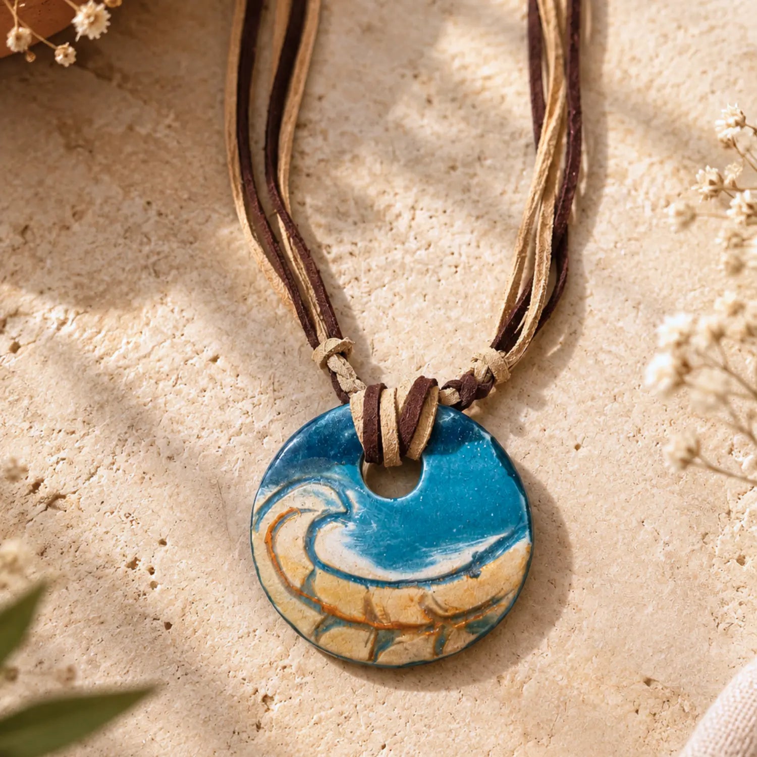 Gorgeous blue Ceramic Pendant | Earthan