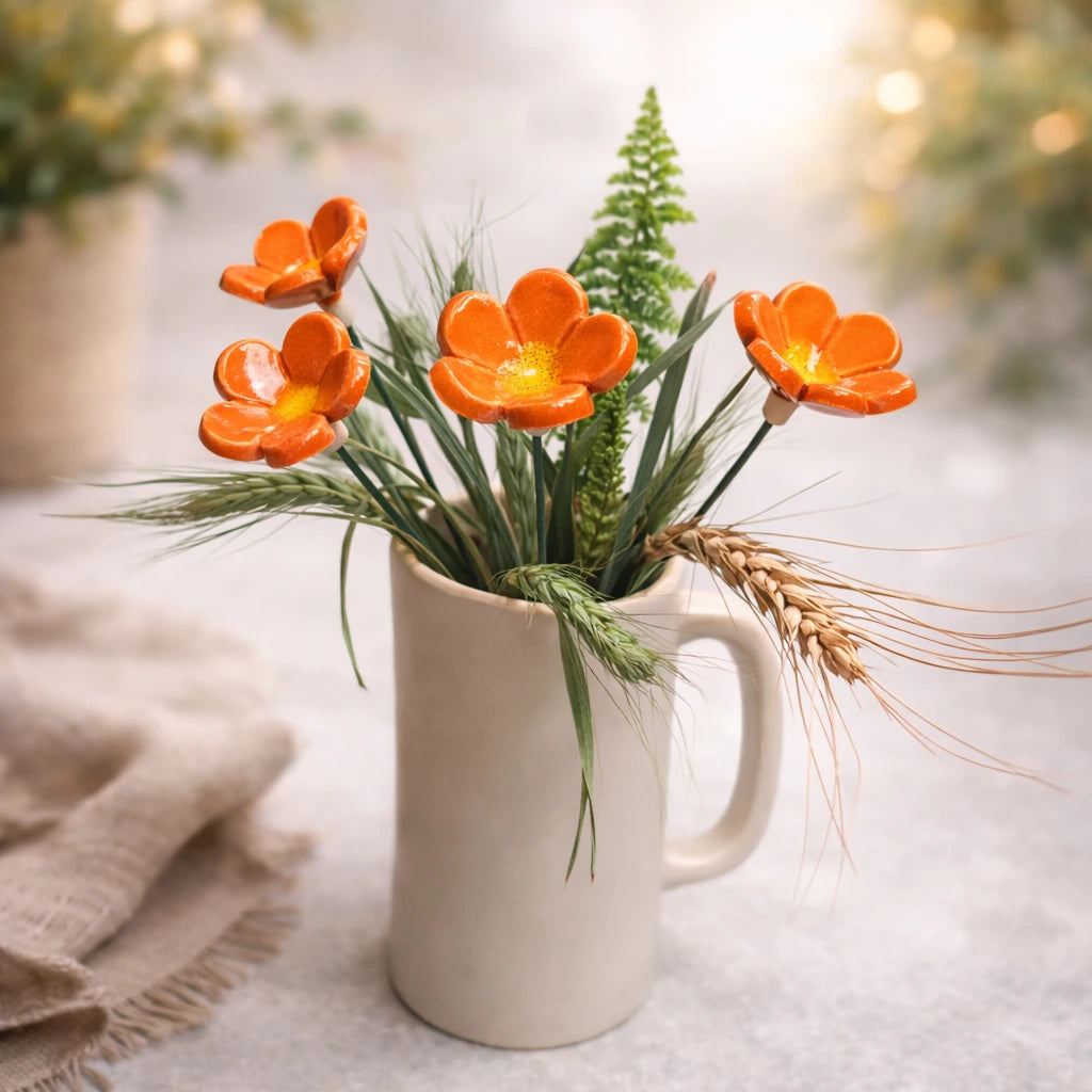 Orange Ceramic Flower