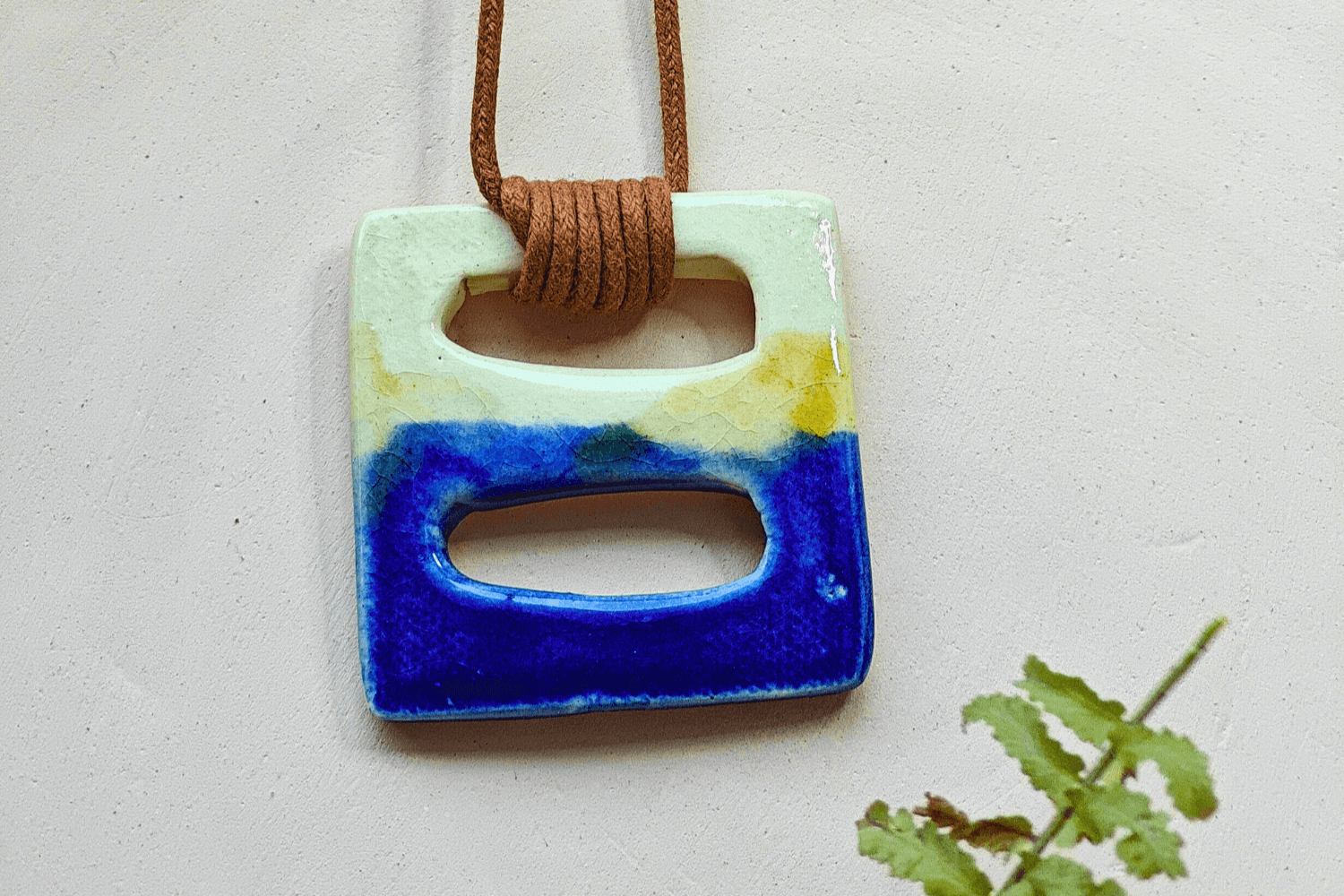 Minimal Geometric Ceramic Pendant