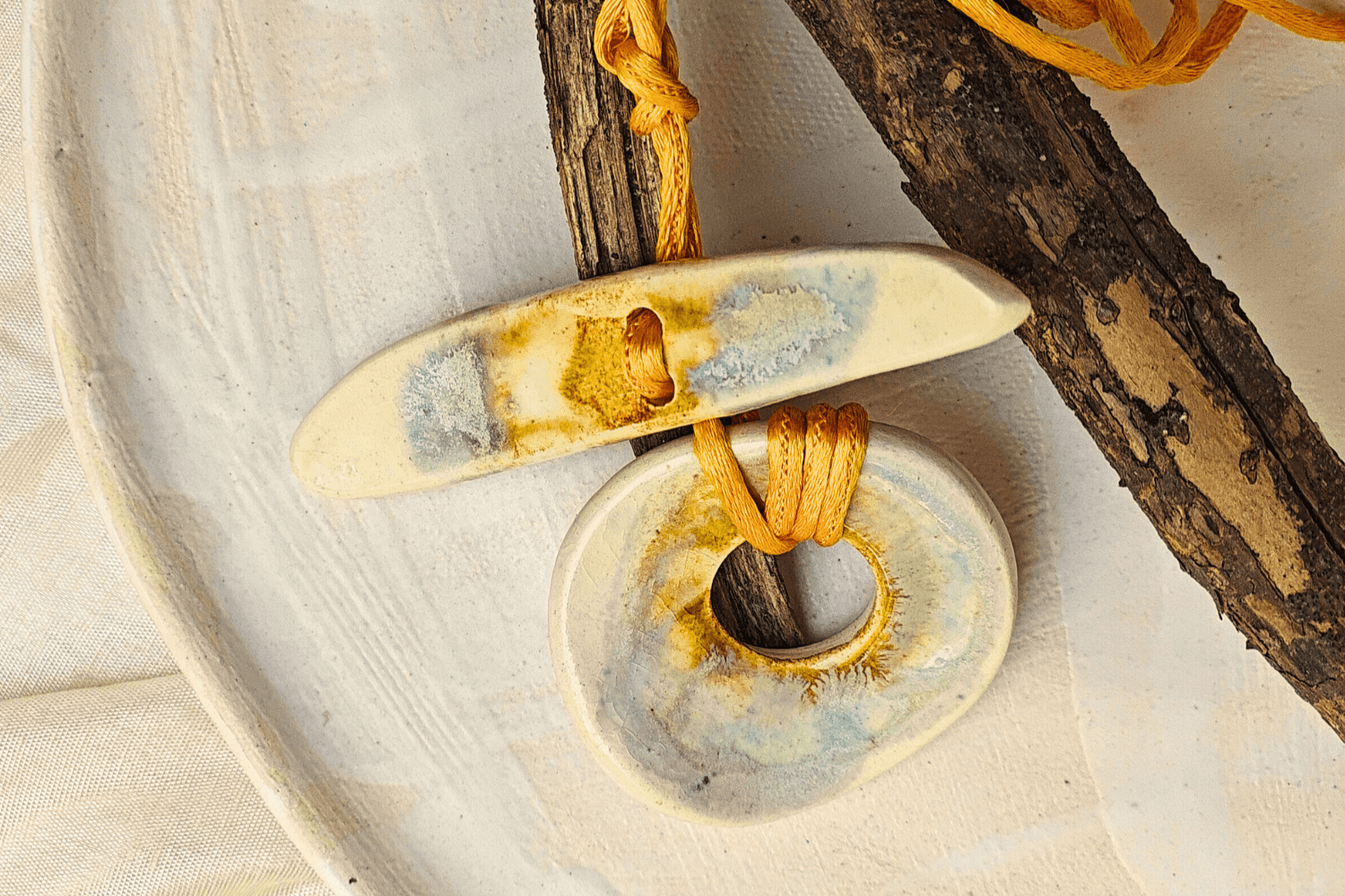 Contemporary Pearl White Ceramic Jewelry