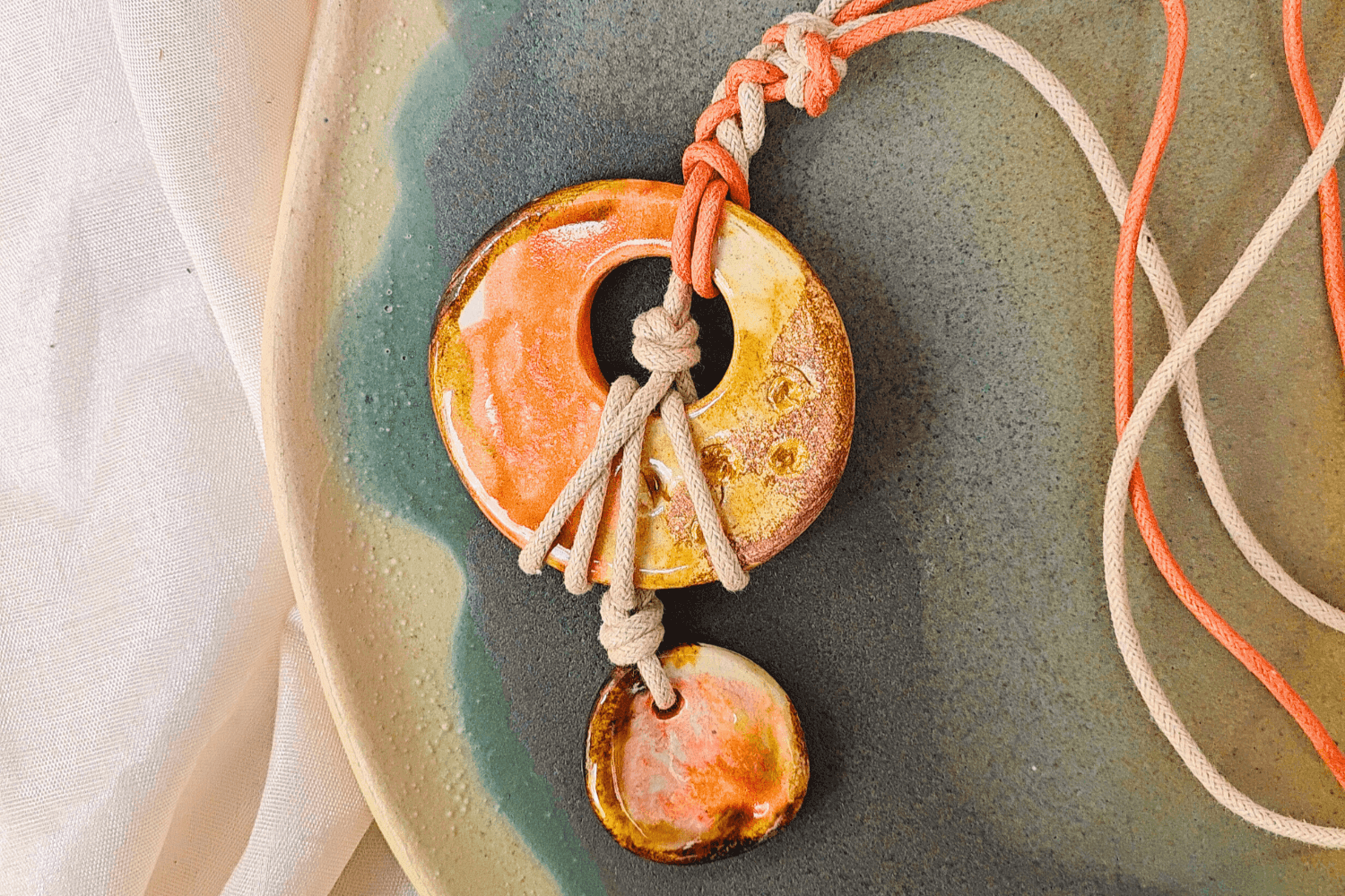 Round Contemporary Orange Jewelry