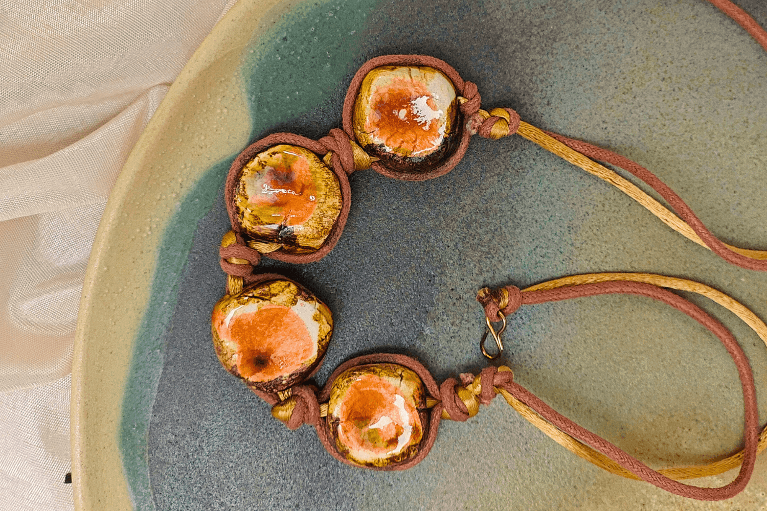 Artisan Orange Irregular Statement Necklace
