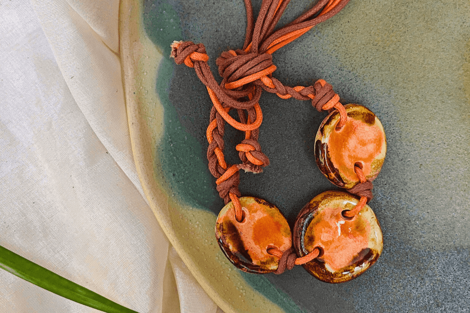 Rustic Orange Irregular Statement Necklace