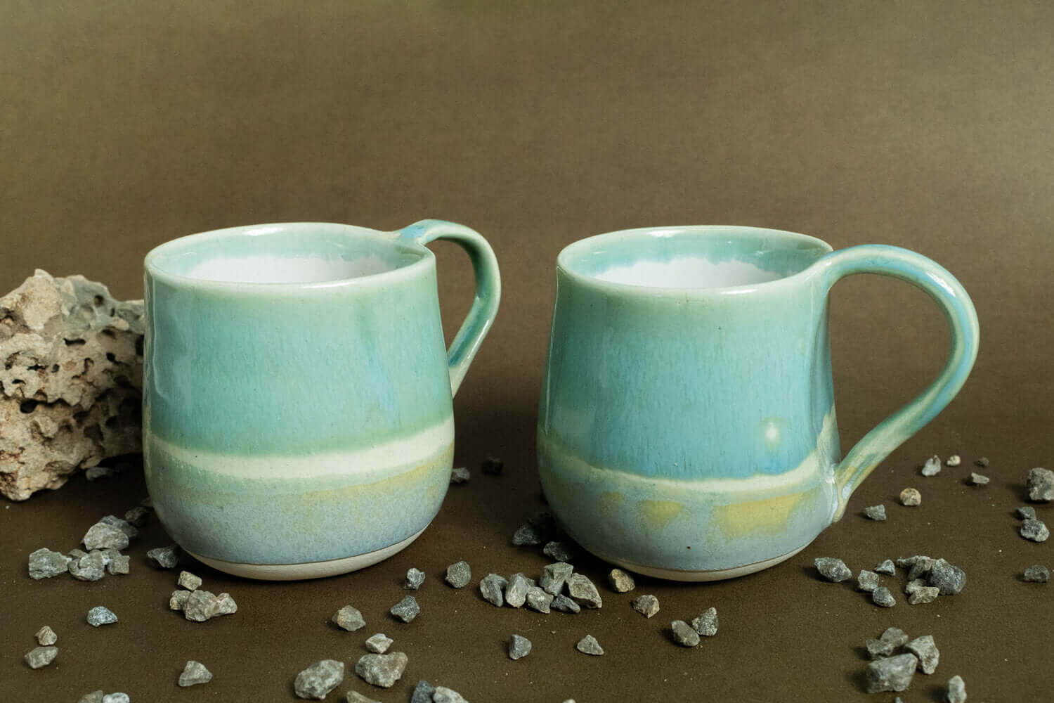 Blue Green Ceramic Mug Set of 2| Earthan