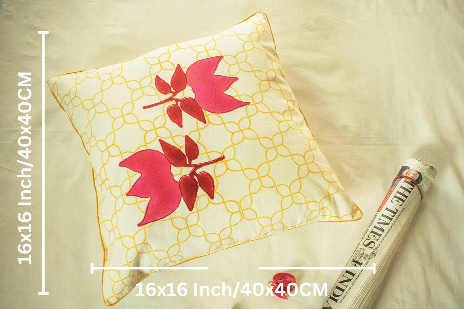 Hand block printed cotton cushion cover | Earthan