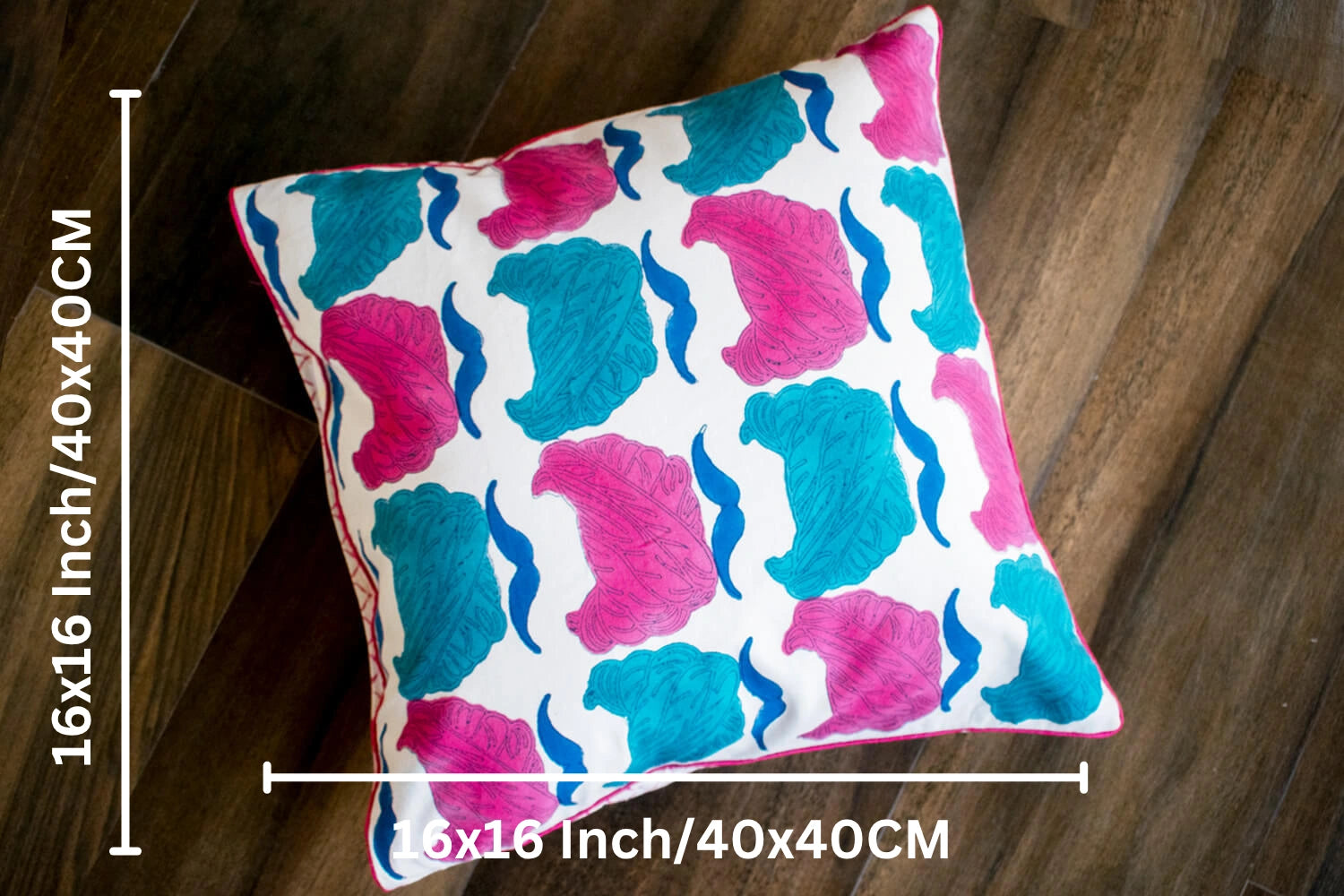 Hand block printed cotton cushion cover | Earthan