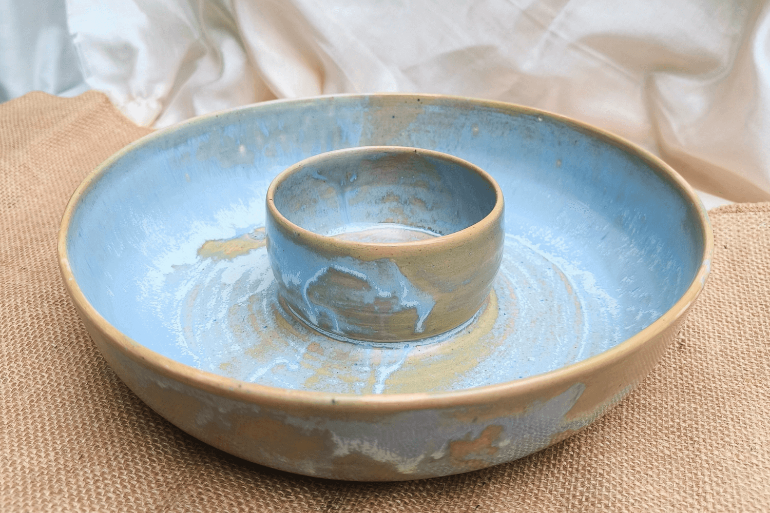Light Blue Chip & Dip Bowl | Earthan