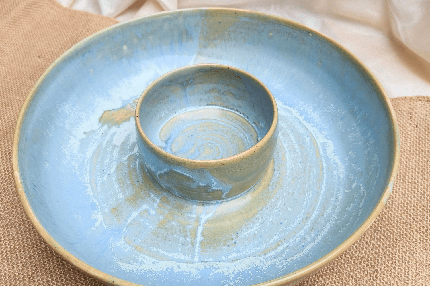 Light Blue Chip & Dip Bowl | Earthan