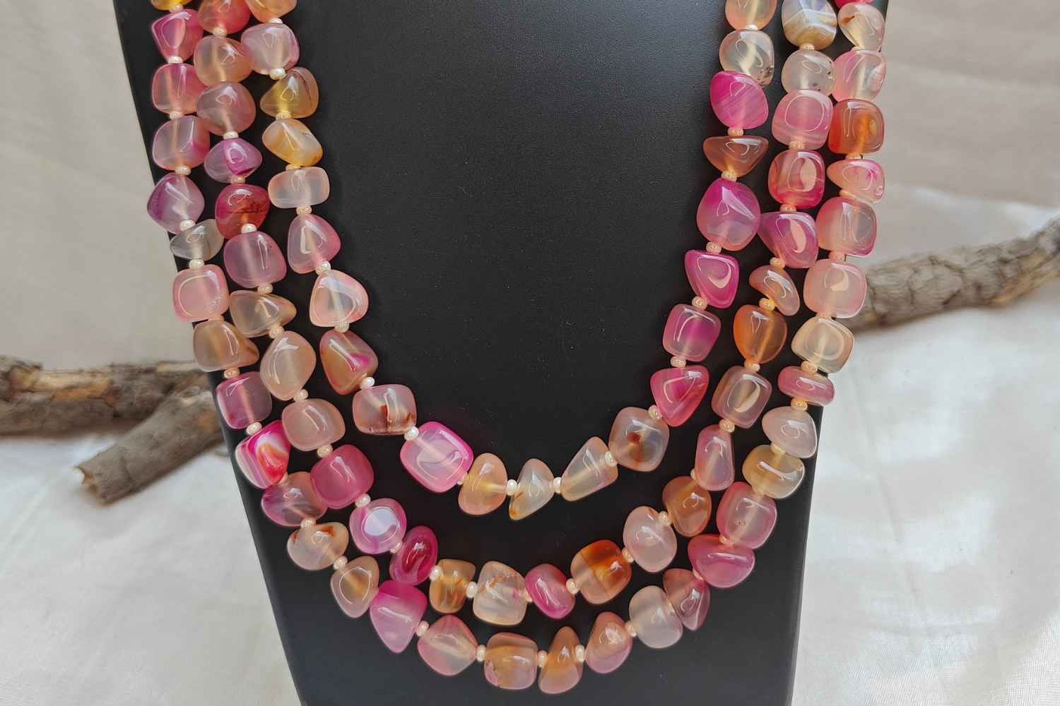 Light Pink Bead Necklace | Delicate Rose Quartz Jewelry