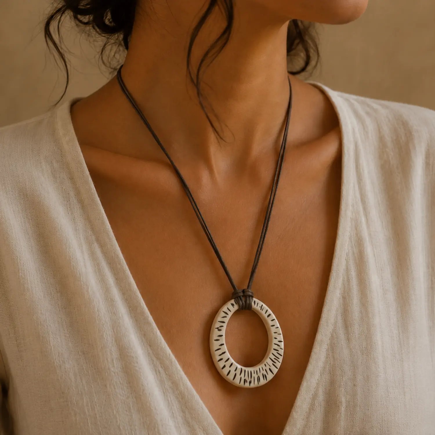 Ceramic Jewelry Minimal Monochrome Necklace Online