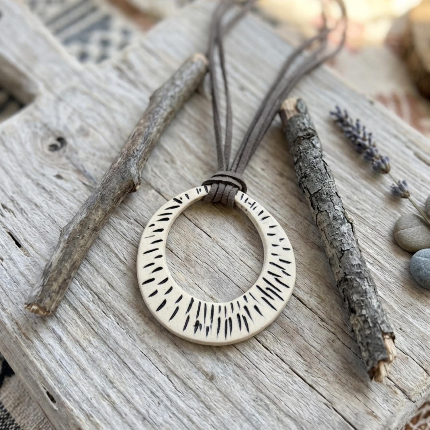 Ceramic Jewelry Minimal Monochrome Necklace Online