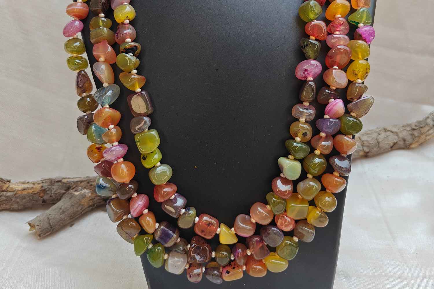 Multi-Color Bead Necklace | Vibrant Gemstone Jewelry for Boho Chic Style