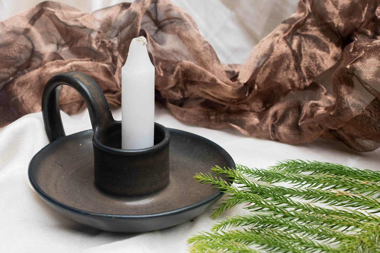 Rustic Radiance Pottery Candle Holder | Earthan