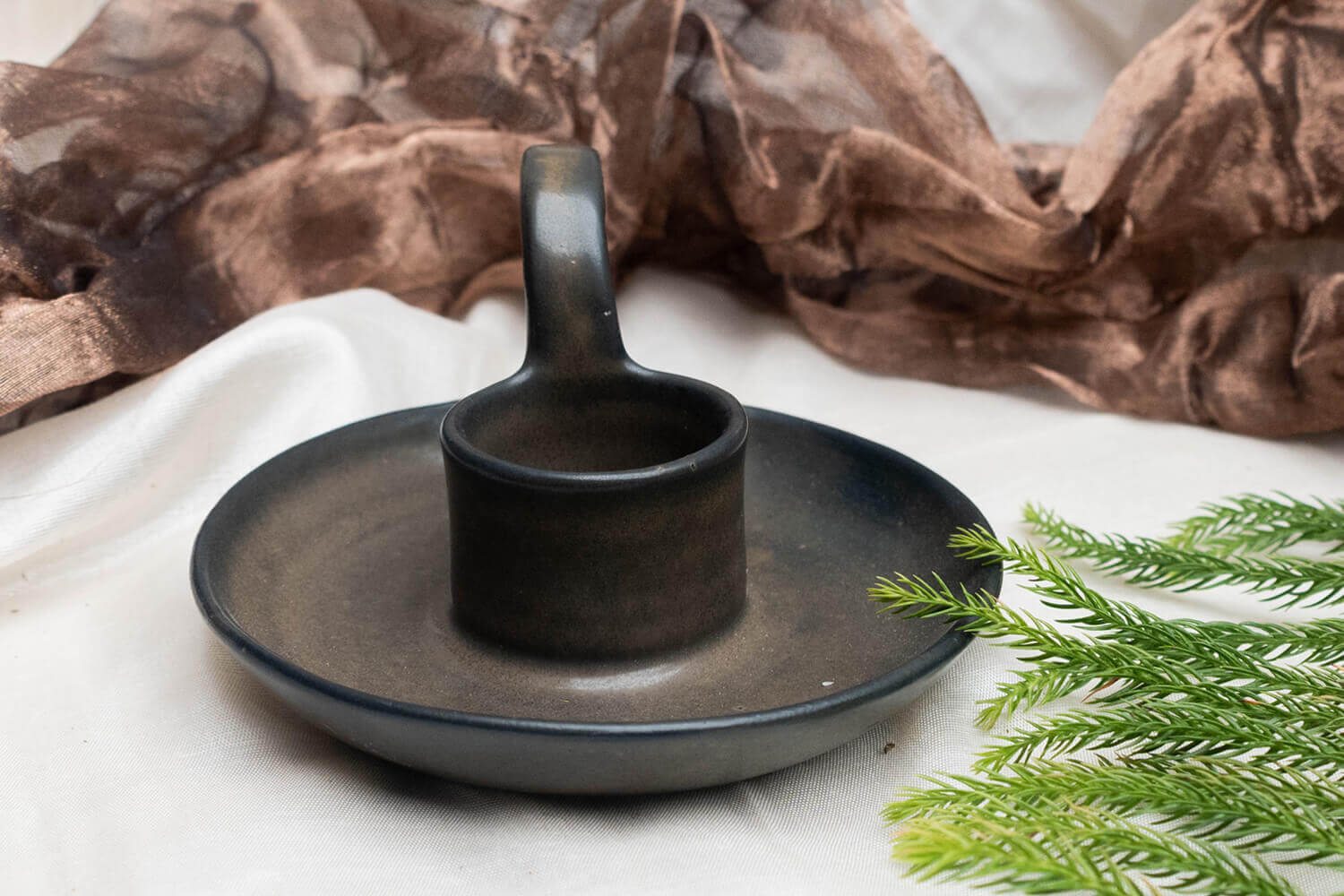 Rustic Radiance Pottery Candle Holder | Earthan