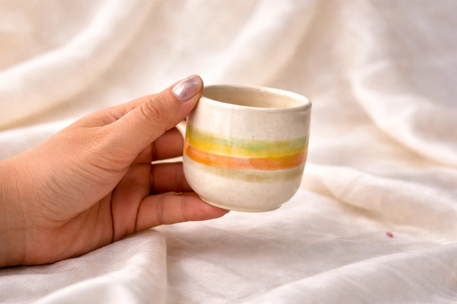 Sake Glasses – Handcrafted Ceramic Striped Glasses