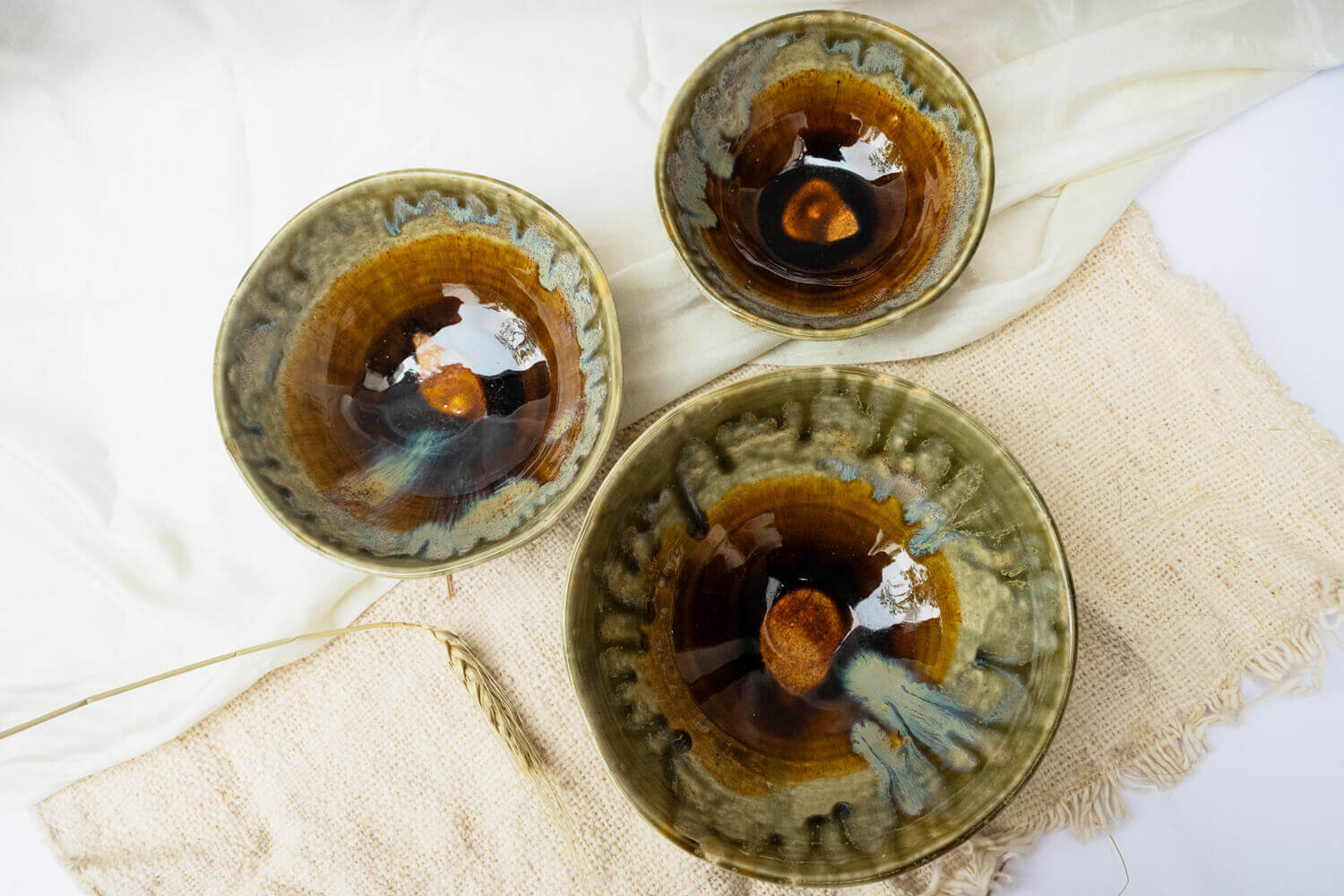 Handmade Ceramic Nested Serving Bowl Set | Earthan