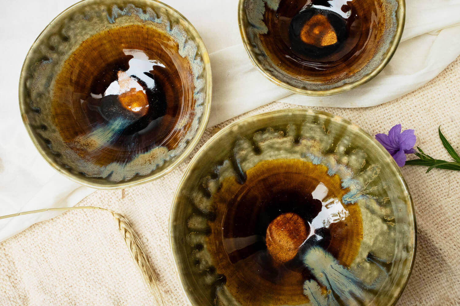 Handmade Ceramic Nested Serving Bowl Set | Earthan