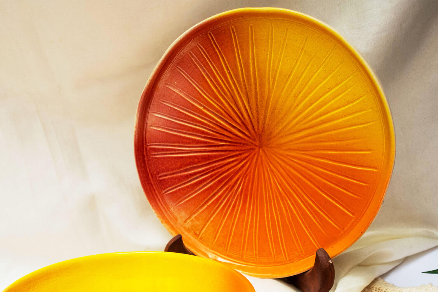 Ceramic Multi Color Plate and  Bowl Set | Earthan