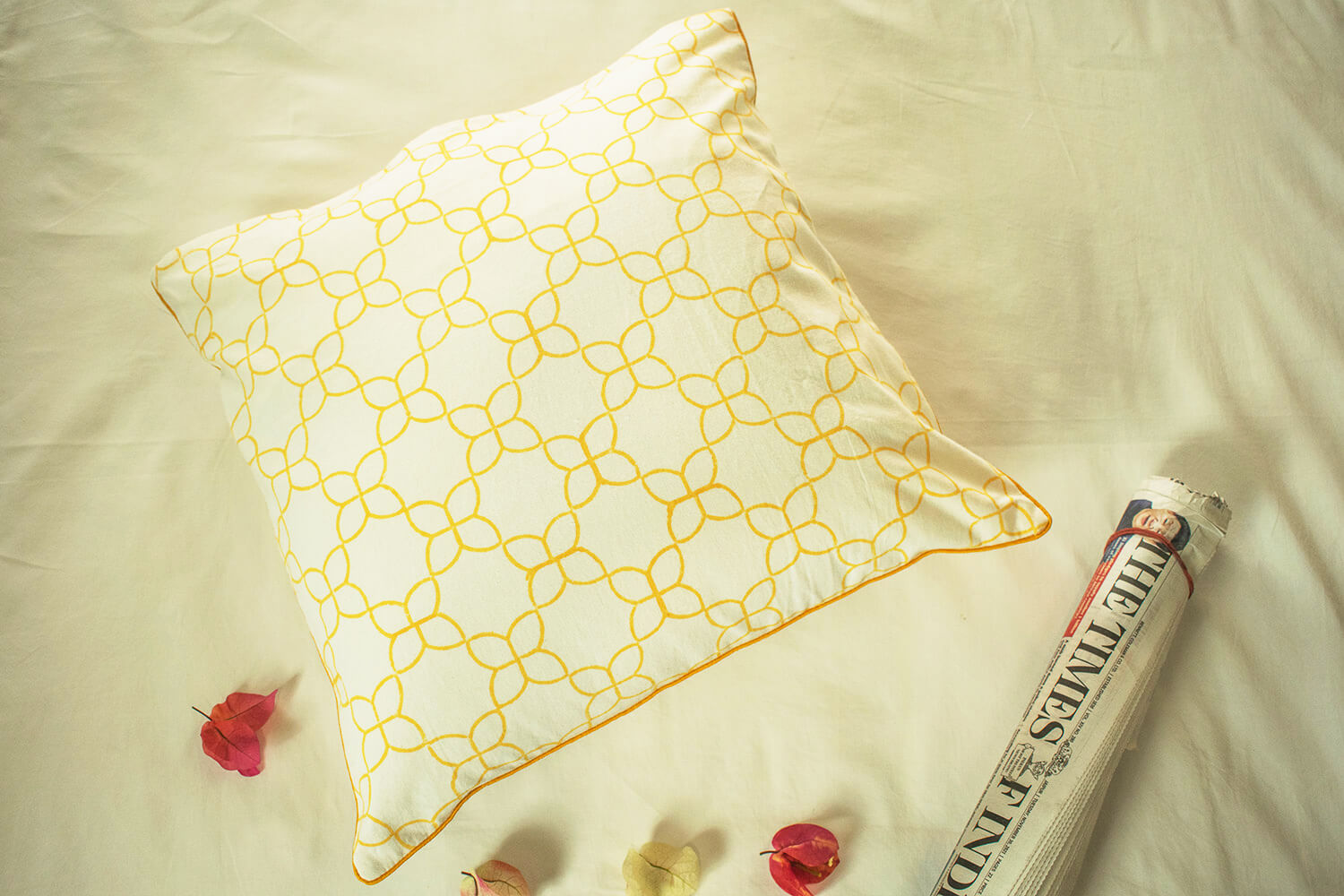 Gulabi - Hand block printed cotton cushion cover | Earthan