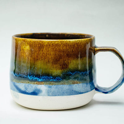 Yellow Blue Ceramic Cup