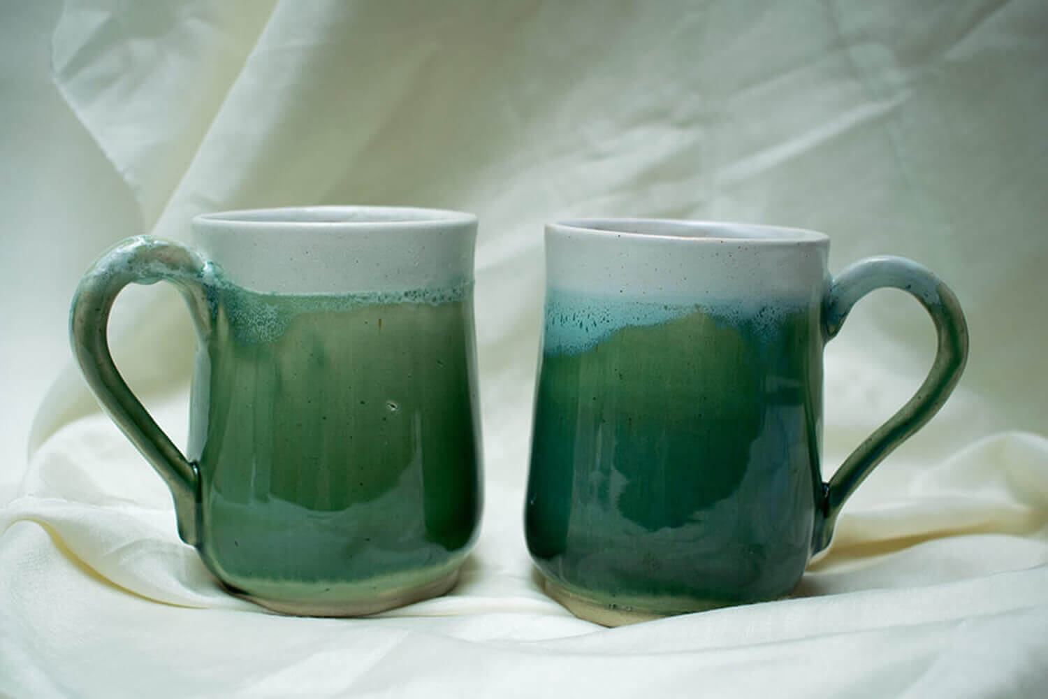 Green Ceramic Coffee Mug – Set of 2 | Earthan