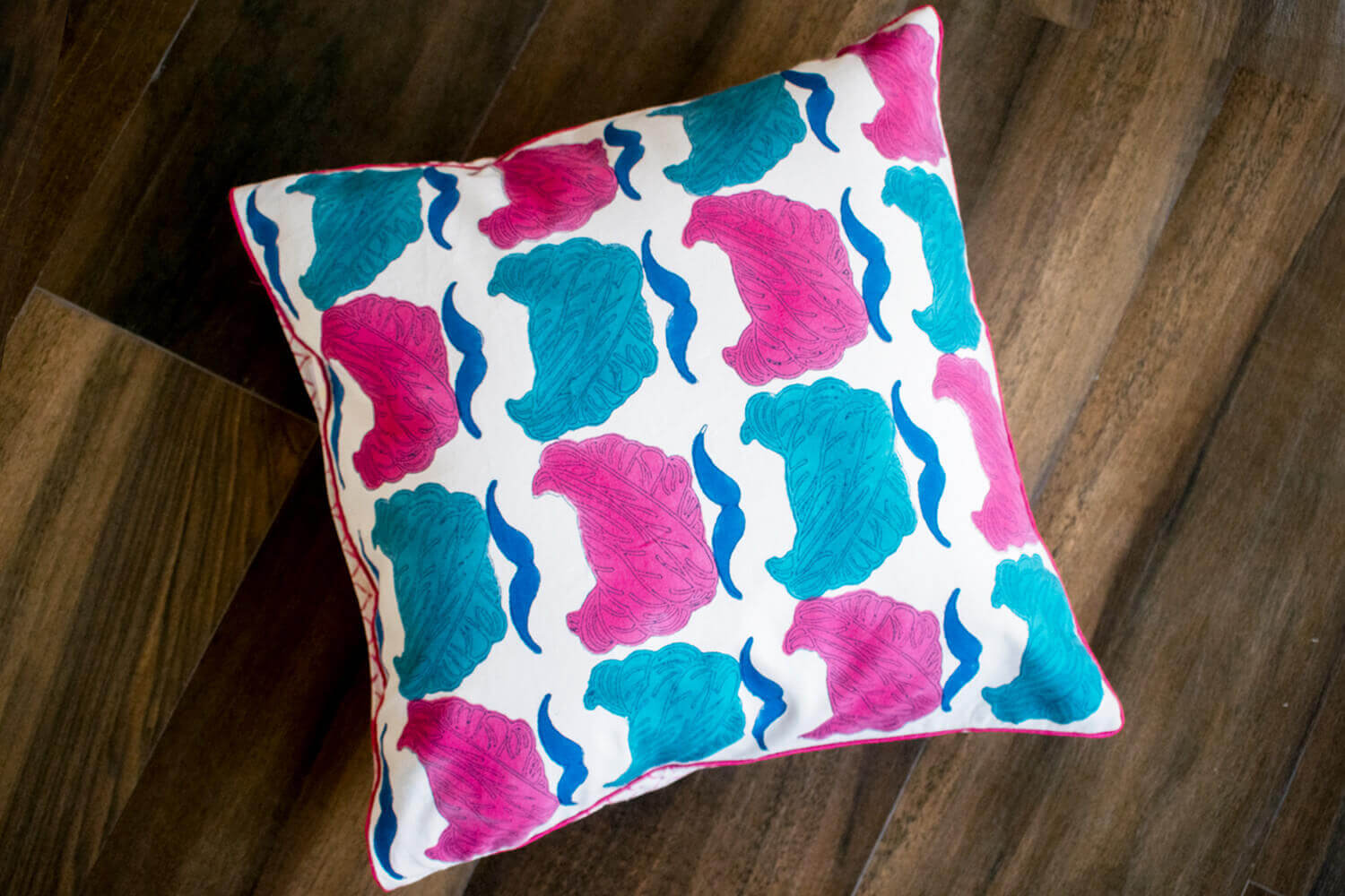 Rhythm Turban-Hand block printed cotton cushion cover | Earthan