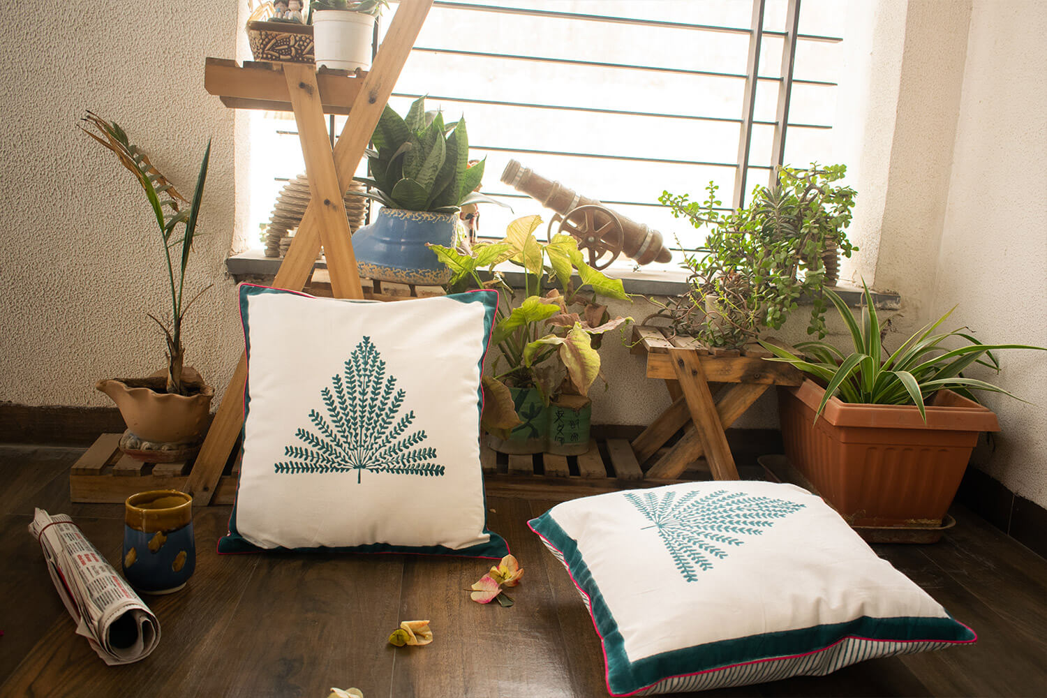  Printed Cotton Cushion Cover 