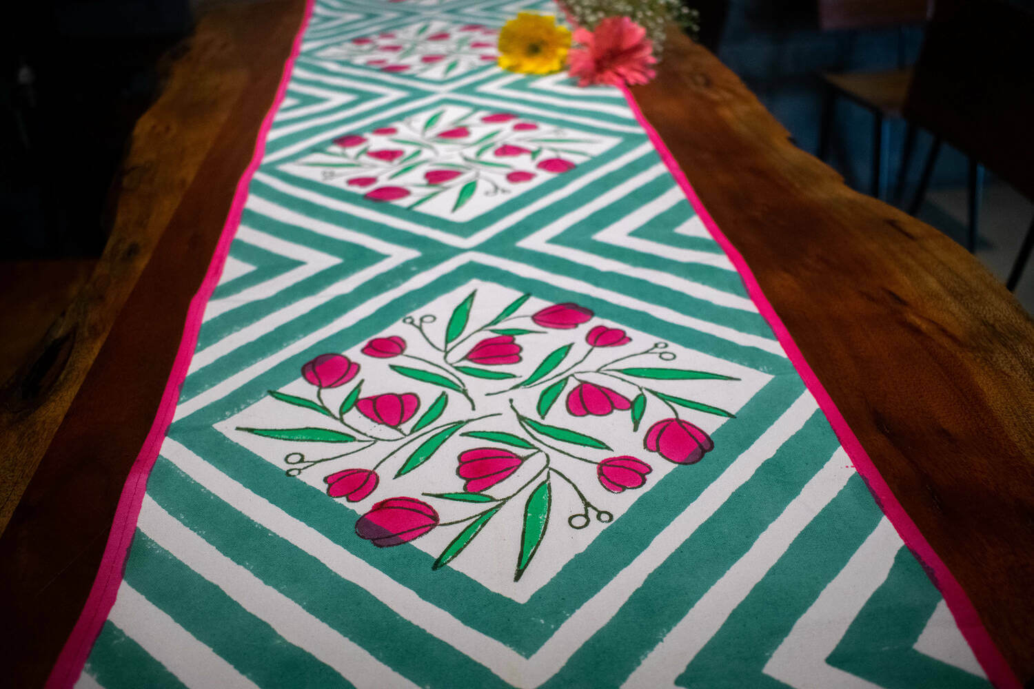 Kand Pushp - Hand block printed table linen set | Earthan