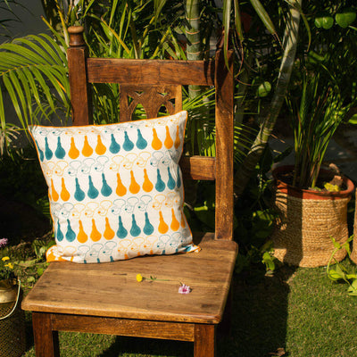 Cycle Rickshaw Bhopu 100% Cotton Cushion Cover For Sofa