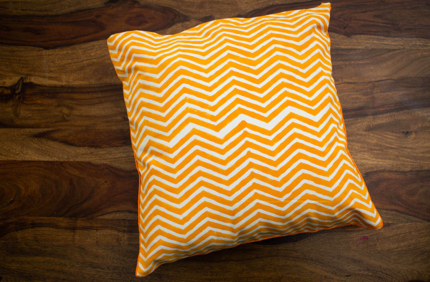 Cycle Rickshaw Bhopu- Hand block printed cotton cushion cover | Earthan 