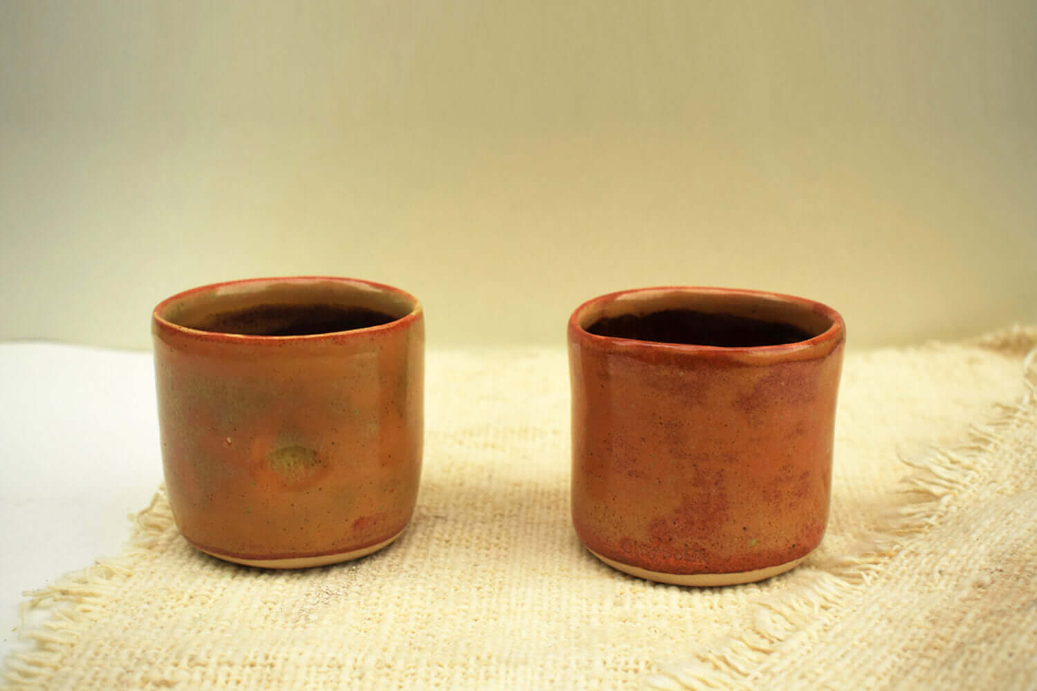 Orange Ceramic Tea Cup – Set of 2 | Earthan